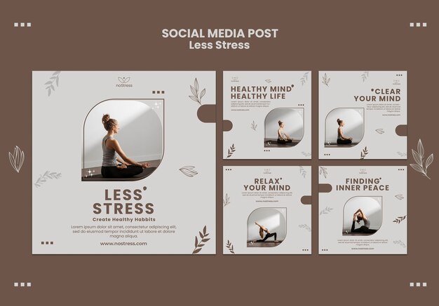 Less stress concept social media post