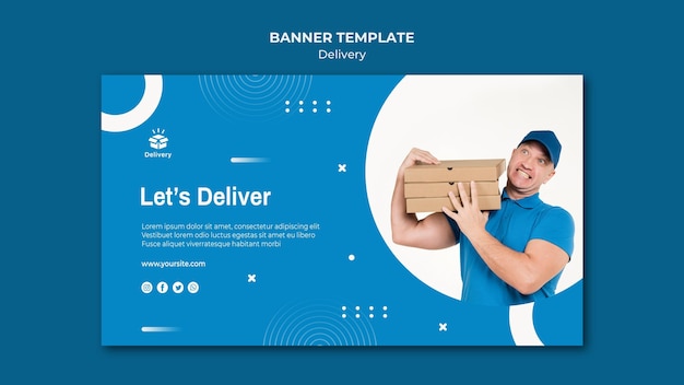 Free PSD let's deliver banner template concept