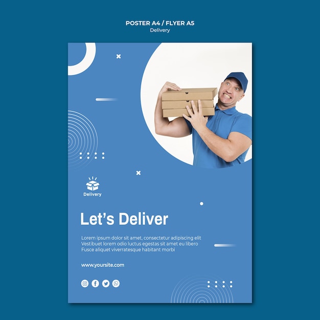 Free PSD let's deliver flyer template concept