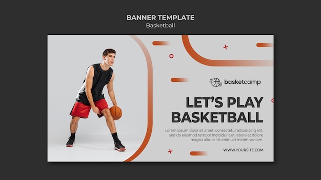 Let's play basketball banner template