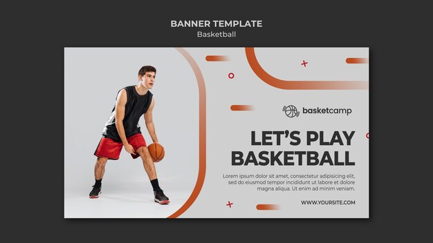 Let's play basketball banner template