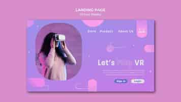 Free PSD let's play virtual reality landing page