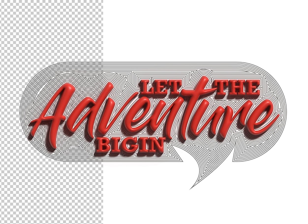 무료 PSD let the adventure bigin 3d 서예 디자인