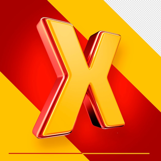 Free PSD a letter x with a red background