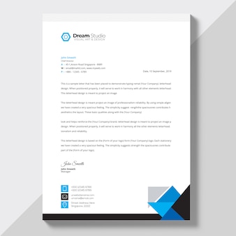 Letterhead template in flat style