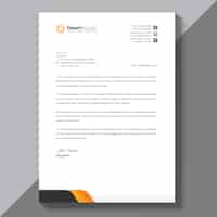 Free PSD letterhead template with orange details