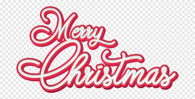 Lettering with merry christmas with comic effect on transparent background