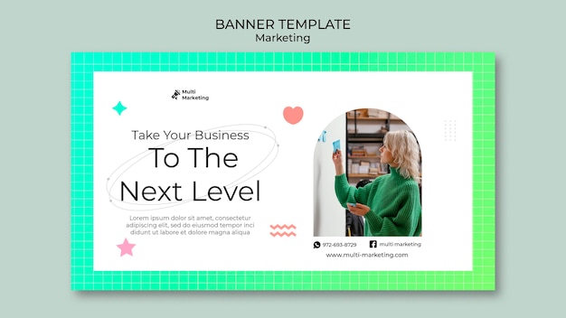 Free PSD next level marketing banner template