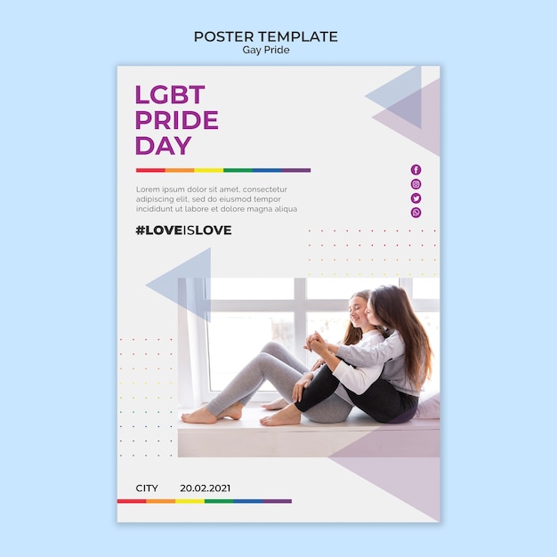 Lgbt Pride Day Poster Template Style Free PSD Download