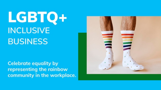 PSD gratuito lgbtq+ modello di business inclusivo psd banner del blog per la celebrazione del mese dell'orgoglio gay