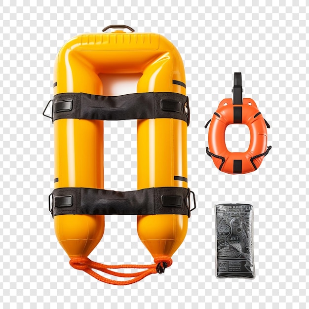 Life saving equipment life jackets isolated on transparent background