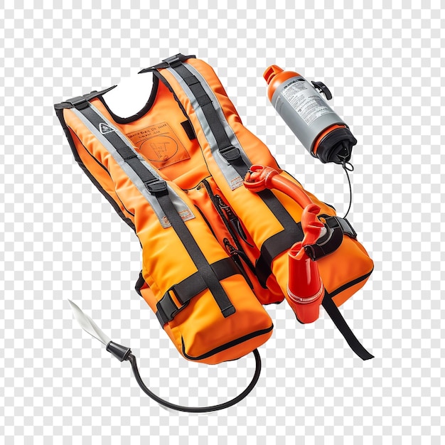 Free PSD life saving equipment life jackets isolated on transparent background