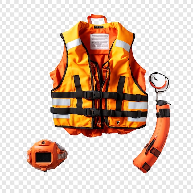 Free PSD life saving equipment life jackets isolated on transparent background