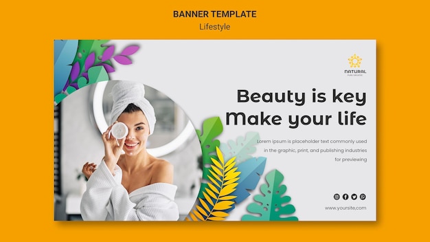 PSD gratuito modello di banner di concetto di stile di vita