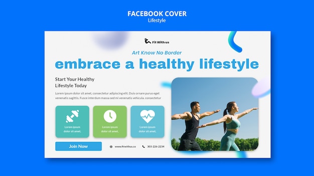 Free PSD lifestyle concept facebook cover template