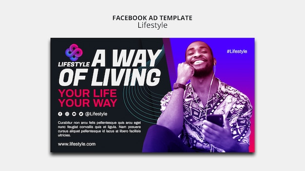 Free PSD lifestyle concept facebook template