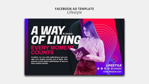 PSD gratuito modello di facebook del concetto di stile di vita
