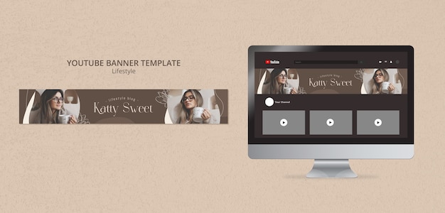 Lifestyle concept youtube banner template