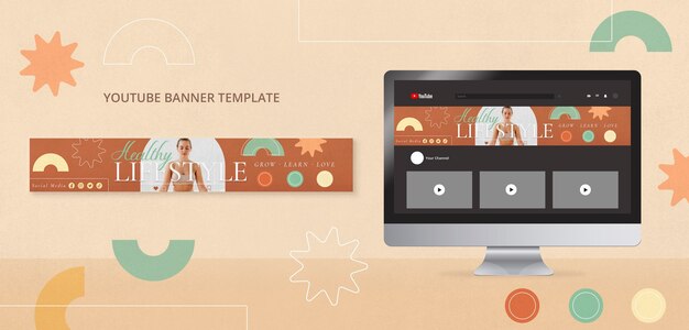 Lifestyle concept youtube banner template