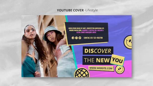 Free PSD lifestyle concept youtube cover template