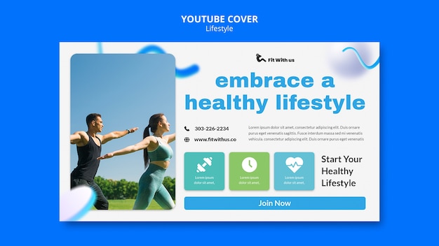 Free PSD lifestyle concept youtube cover template