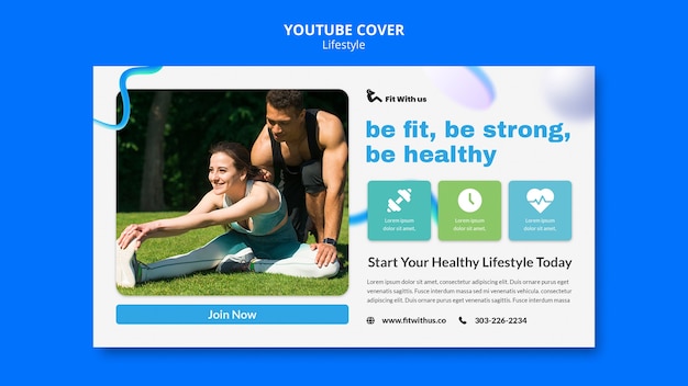 Free PSD lifestyle concept youtube cover template