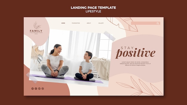 Free PSD lifestyle landing page