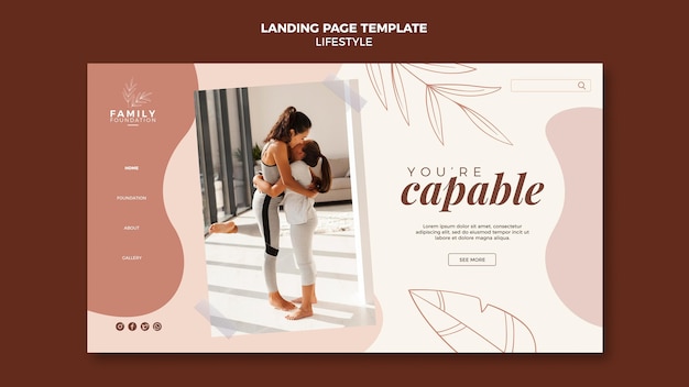 Lifestyle landing page