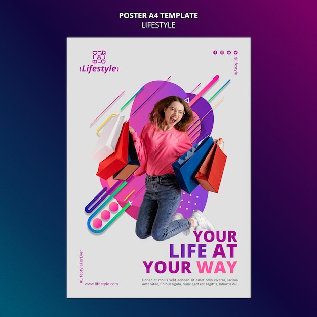 Free PSD lifestyle poster design template