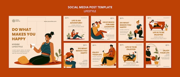 Free PSD lifestyle social media posts