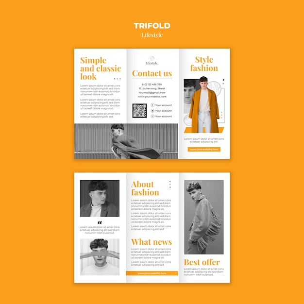 Lifestyle trifold brochure template design