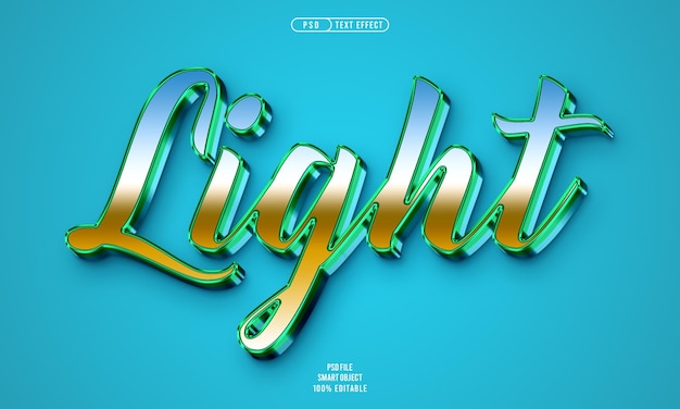Light 3D editable text effect