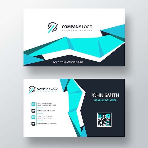 Free PSD light blue psd corporate card