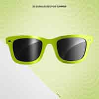 Free PSD light green front sunglasses with black lenses