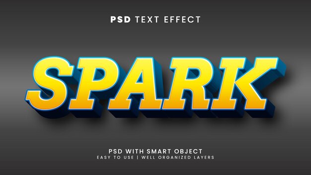 Light spark glowing 3d editable text effect with fire and energy text style