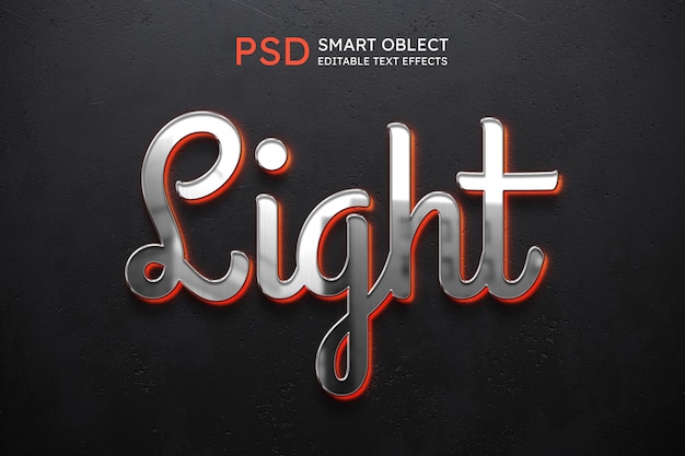 Free PSD light text style effect