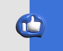 Like thumbs up 3d icon transparent psd file