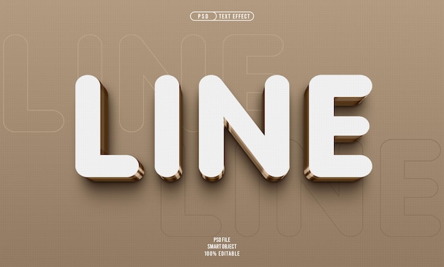 Line 3D Editable Text Effect – Free PSD Template Download