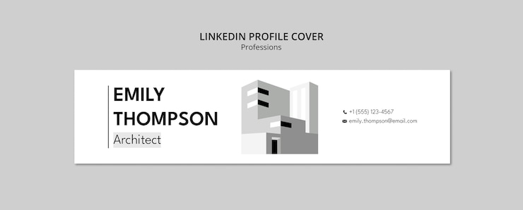 Free PSD linkedin profile cover for architect