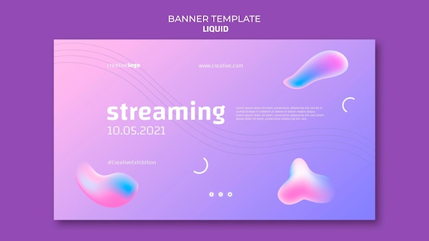 PSD gratuito modello di banner liquido