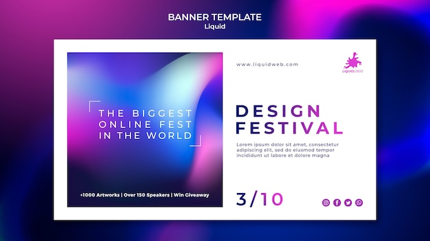 Free PSD liquid banner template