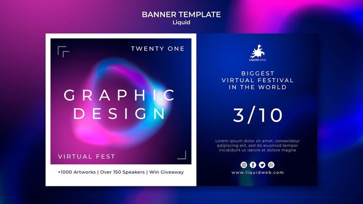 Free PSD liquid banner template