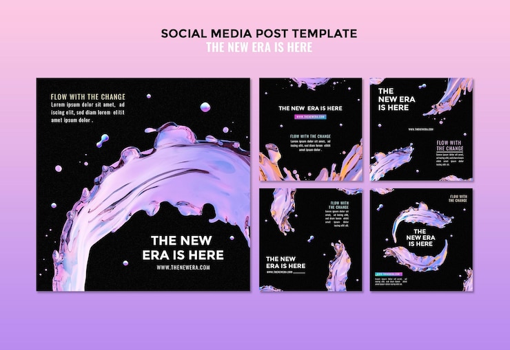 Free PSD liquid design social media post template