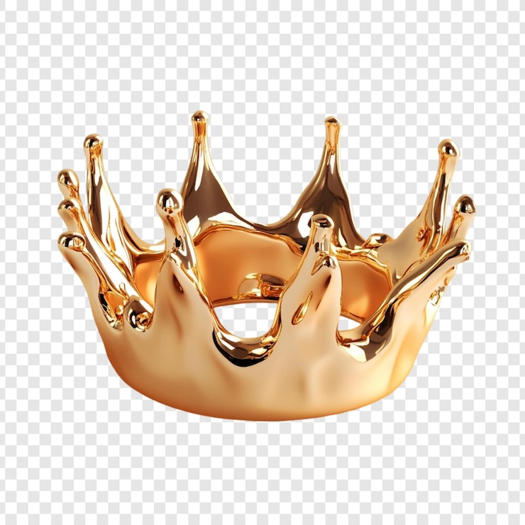 Free PSD liquid gold crown a royal splash of luxury