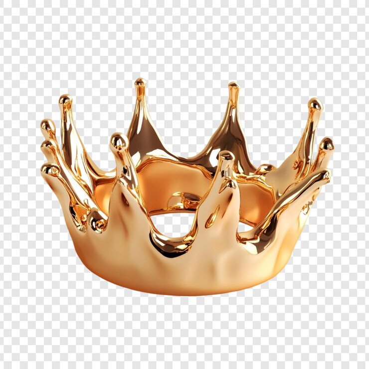 Free PSD liquid gold crown a royal splash of luxury