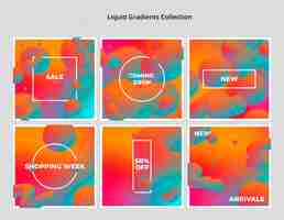 PSD gratuito collezione liquid gradient