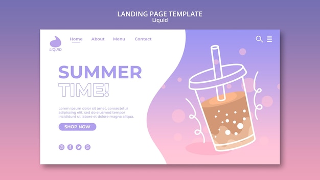 Free PSD liquid landing page