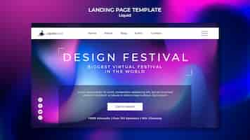 Free PSD liquid landing page