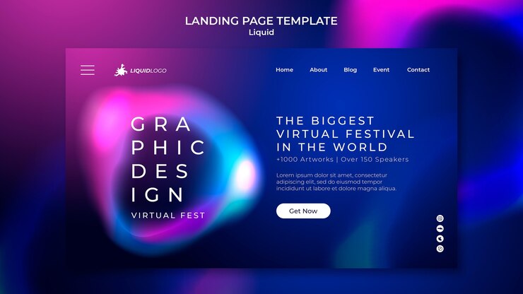Free PSD liquid landing page