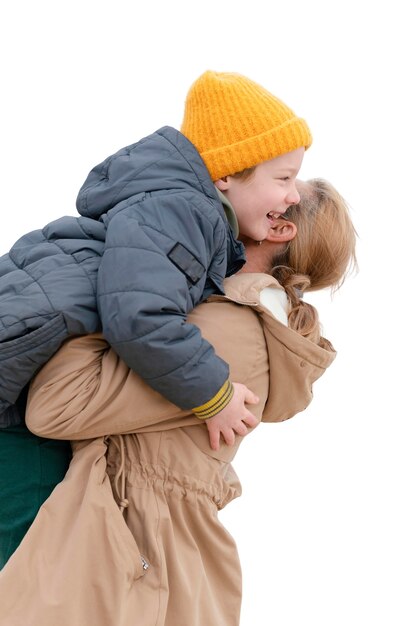 Little boy spending time outdoors with his grandmother